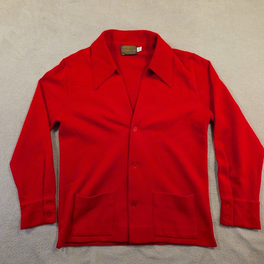Pendleton Button Down Shirt Mens L Red Wool Vintage Dadcore Streetwear Outdoor